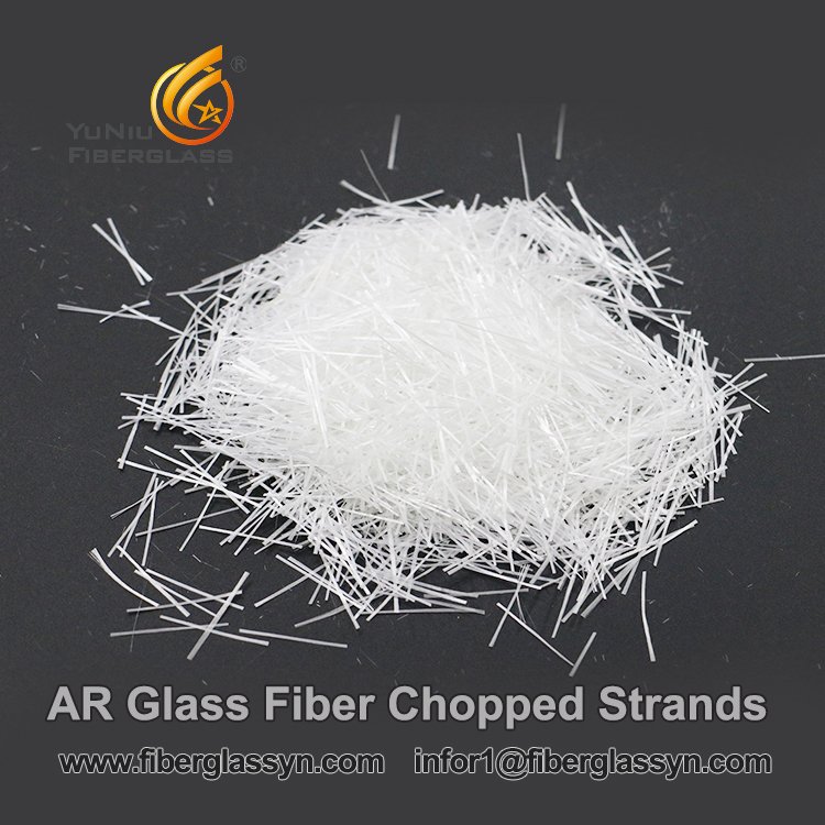 Brins coupés en fibre de verre AR de diamètre 10-13um